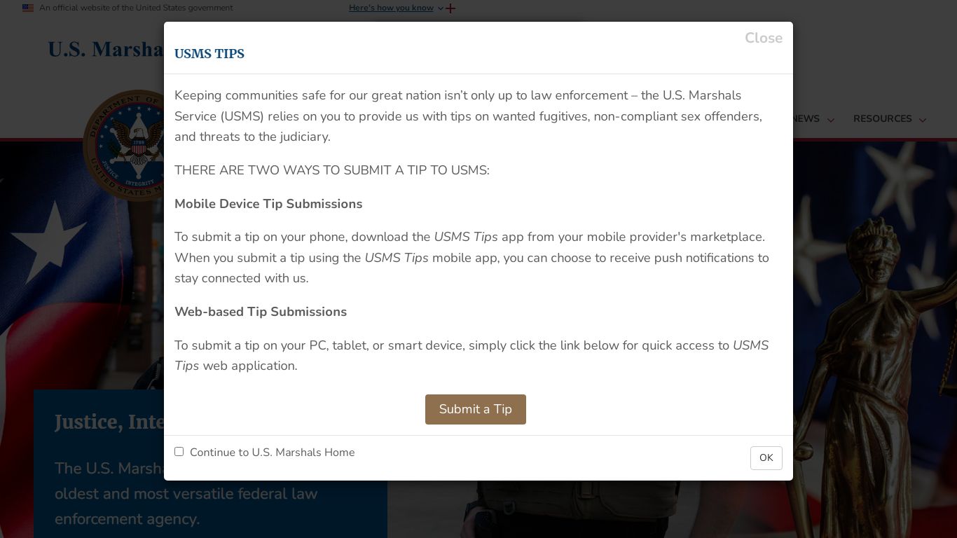USMS Home Page | United States Marshals Service